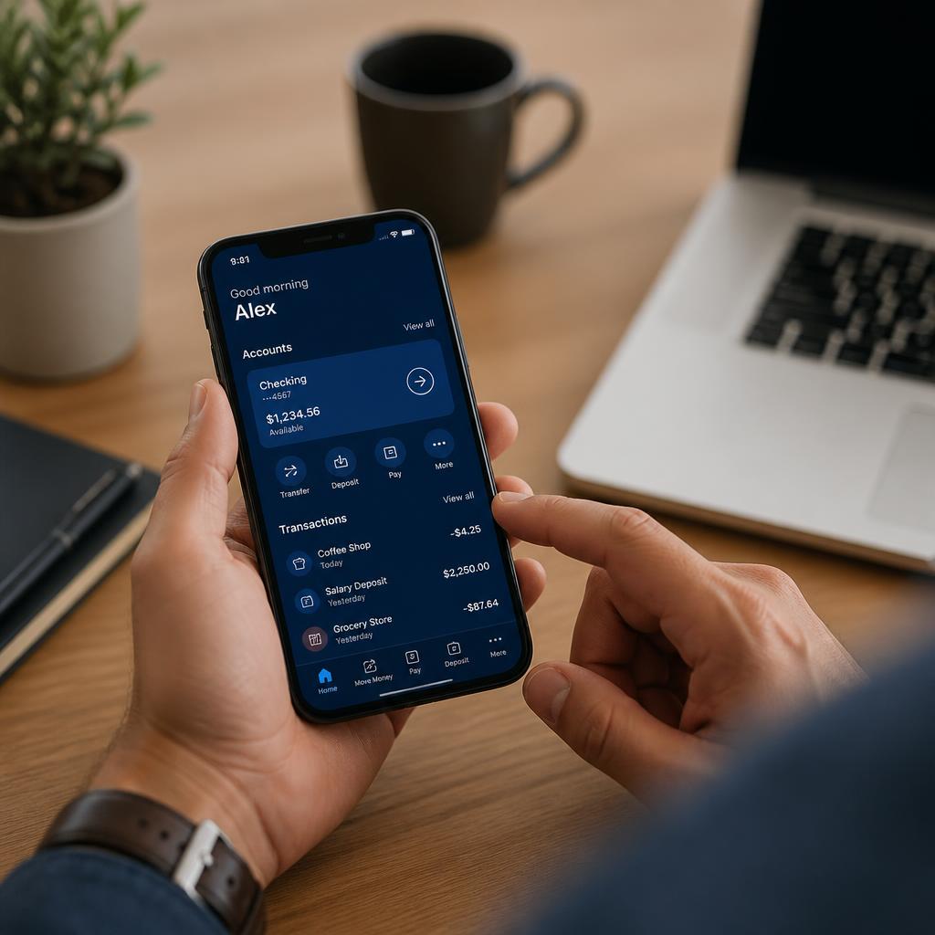 Member reviewing their reserve balance on a mobile banking app